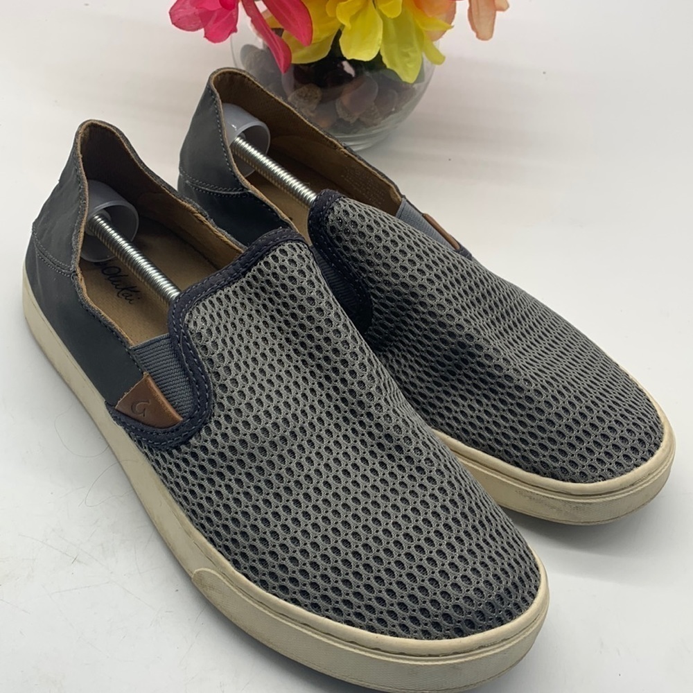 Olukai Pehuea Gray Slip On Loafers Sz 10. SNK0298C